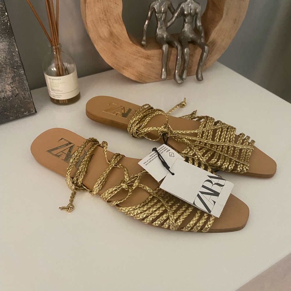 Zara gold sandals